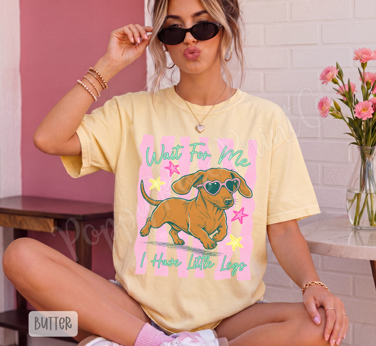 Wait for Me Weenie Dog Shirt Comfort Colors