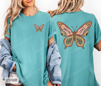 Amazing Grace Butterfly Comfort Colors Shirt