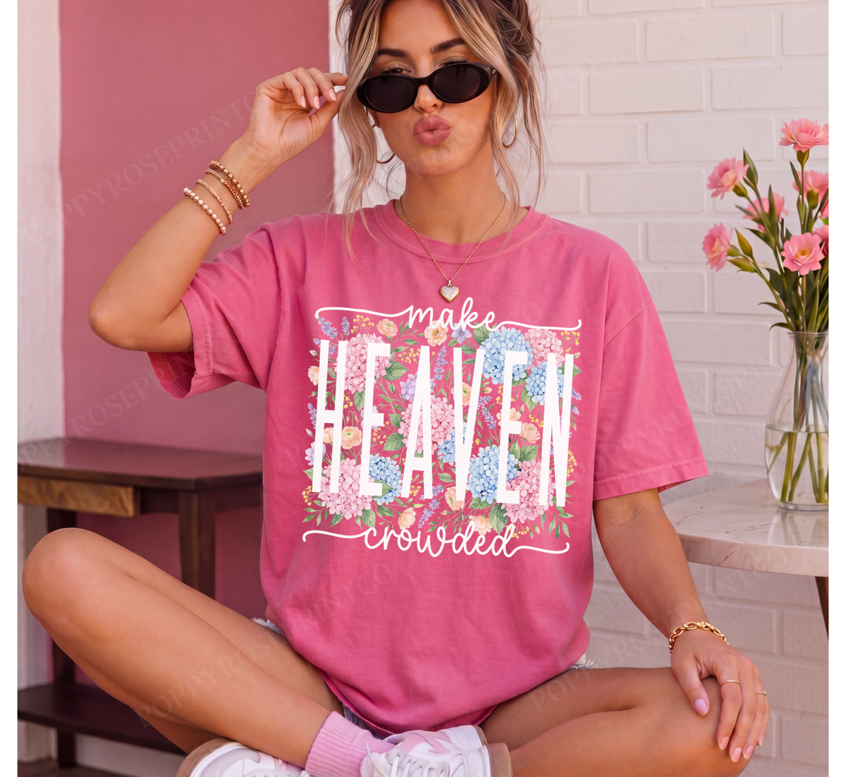 Floral Make Heaven Crowded Comfort Colors Shirt