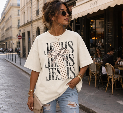 Polka Dot Cross Comfort Colors Shirt