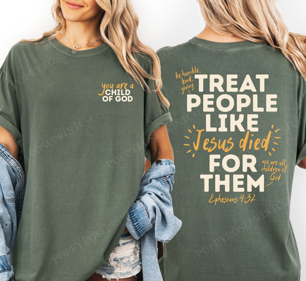 Treat People Like Jesus Died Comfort Colors Shirt