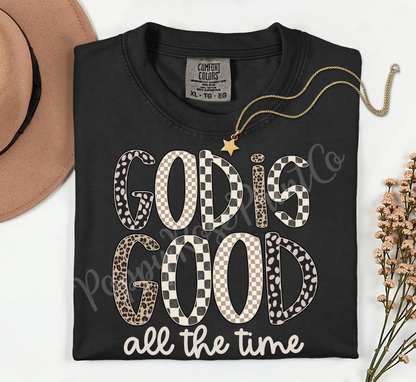 Checkered God is Good Comfort Colors Shirt