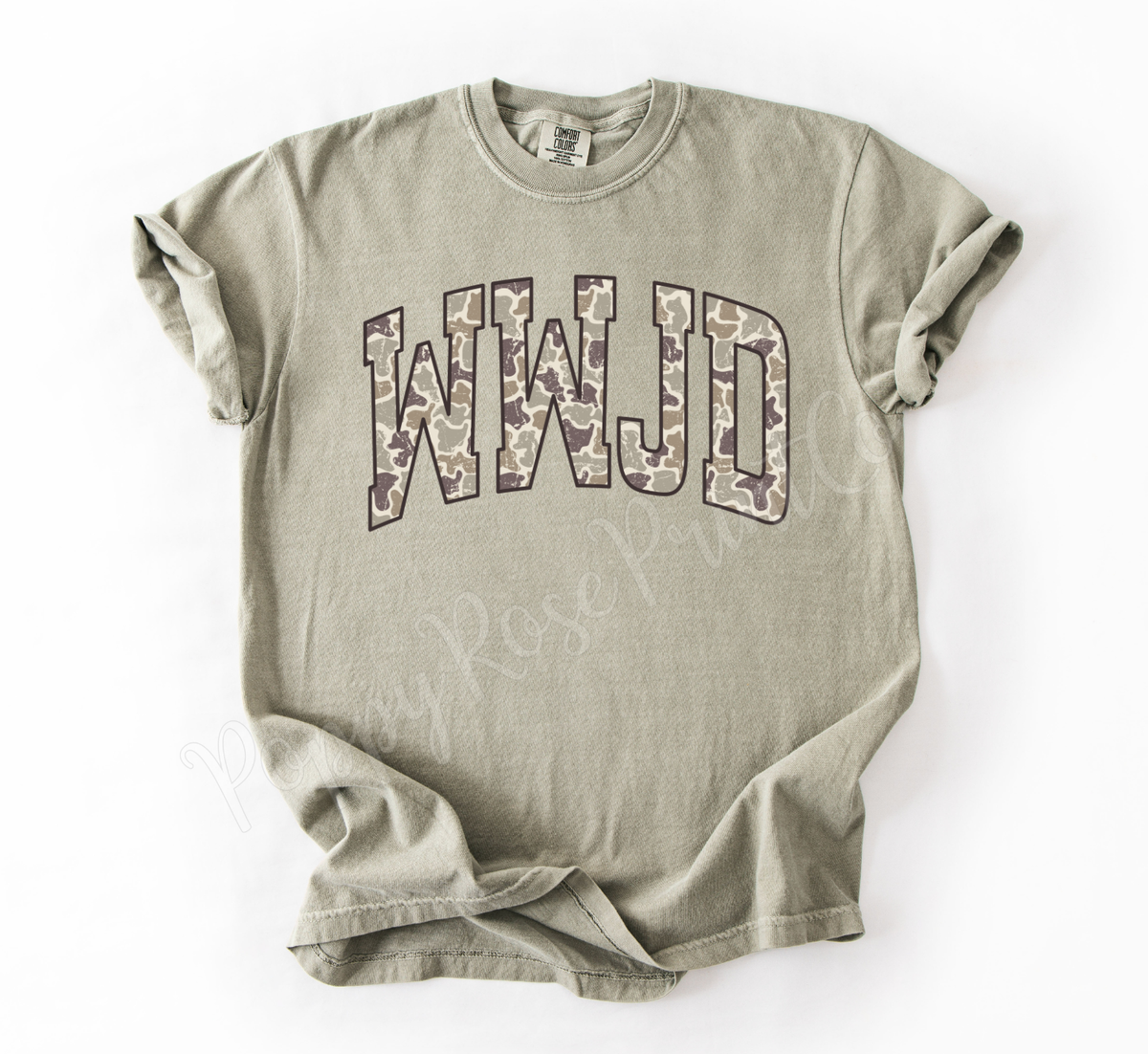 Camo WWJD Comfort Colors Shirt