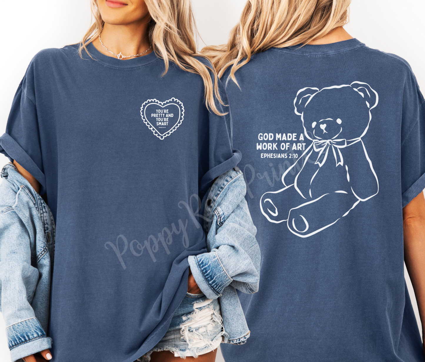 You're Pretty and Smart Bear Front & Back Shirt Comfort Colors