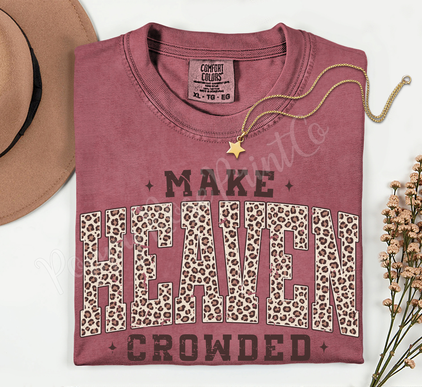 Make Heaven Crowded Leopard Shirt Comfort Colors