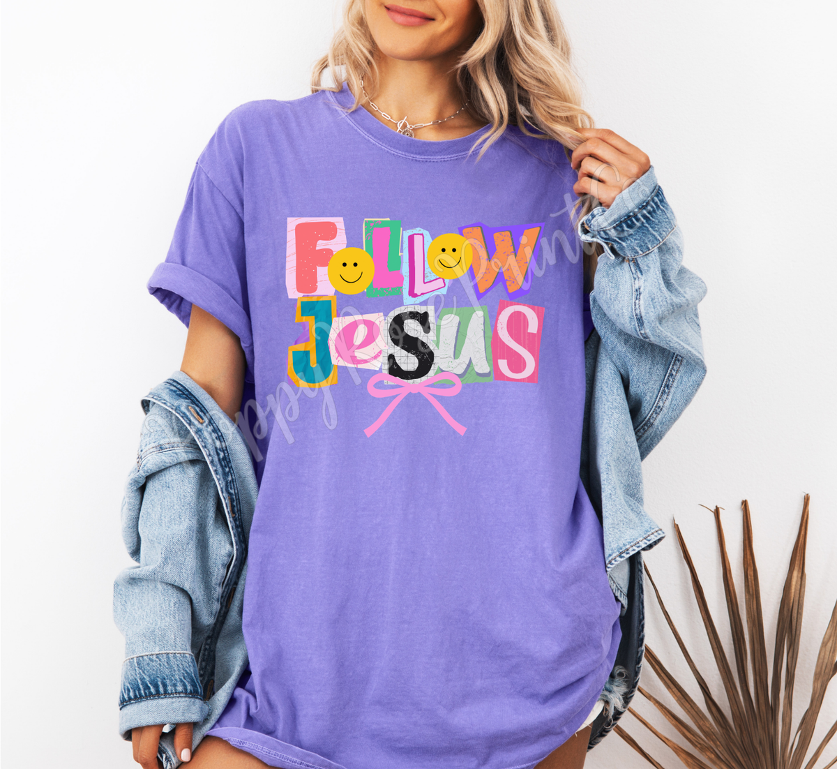 Follow Jesus (Colorful Ransom Letters) Comfort Colors Shirt