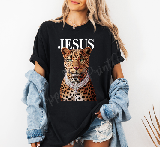 Leopard Jesus Shirt Comfort Colors