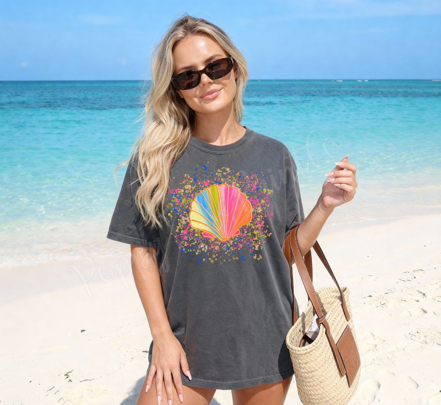 Neon Seashell Comfort Colors Tshirt