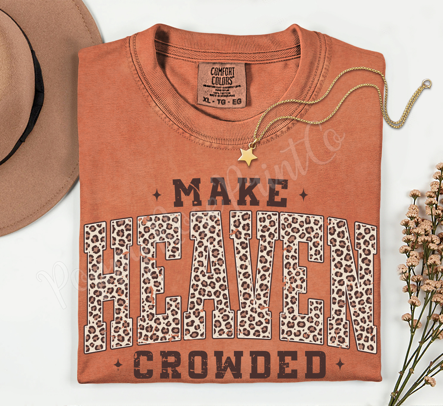 Make Heaven Crowded Leopard Shirt Comfort Colors