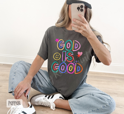 Neon God is Good Comfort Colors Shirt