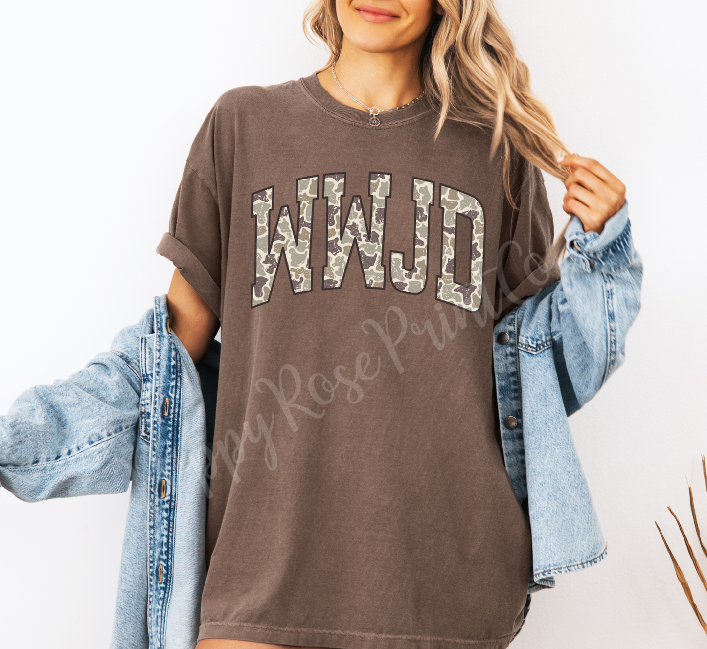 Camo WWJD Comfort Colors Shirt