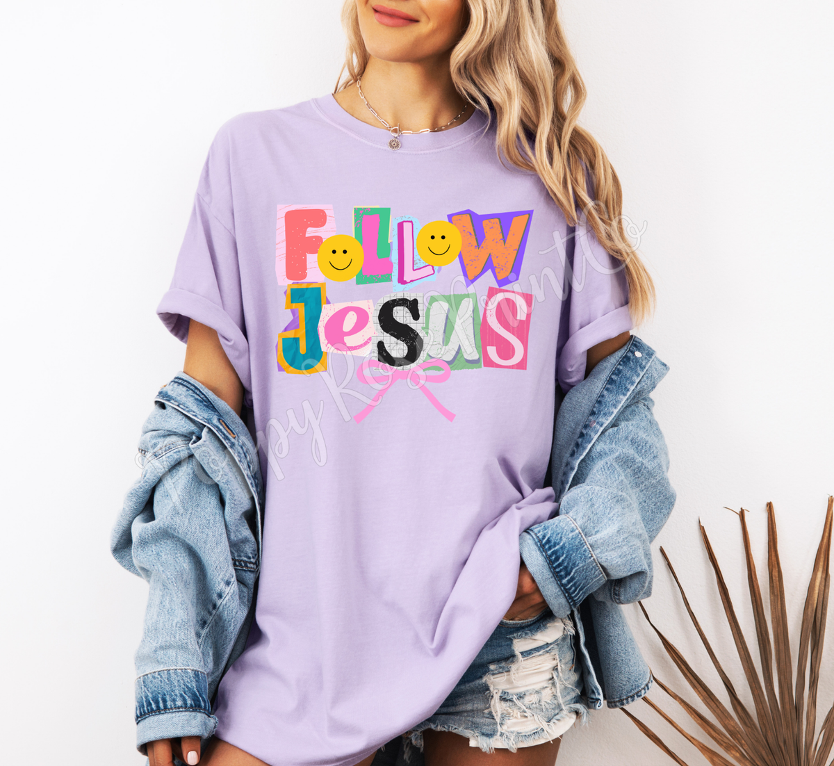 Follow Jesus (Colorful Ransom Letters) Comfort Colors Shirt