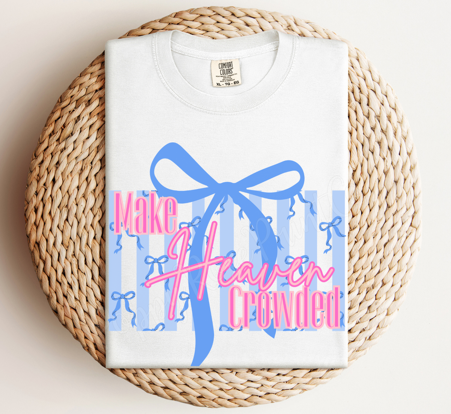 Make Heaven Crowded Bow Shirt Comfort Colors