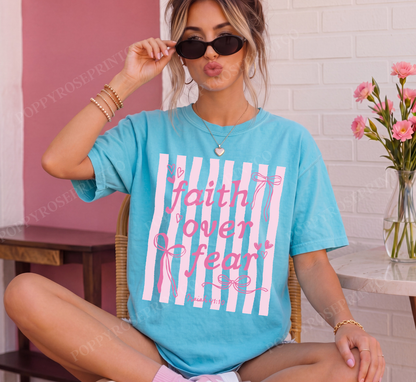 Coquette Faith Over Fear Comfort Colors Shirt