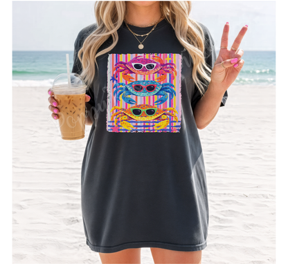 Preppy Striped Crab Shirt Comfort Colors