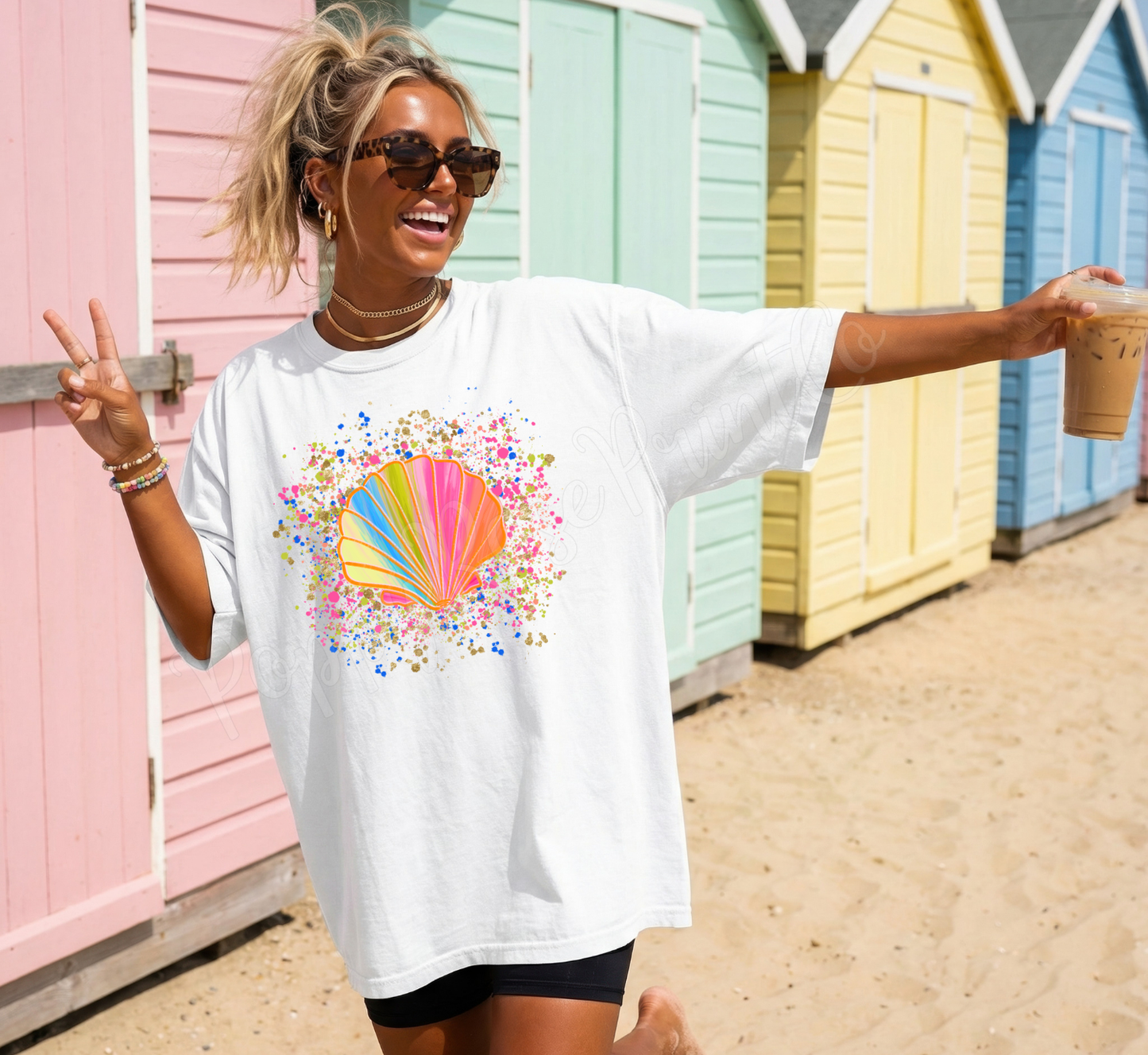 Neon Seashell Comfort Colors Tshirt