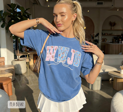 Faux Pearl WWJD Comfort Colors Shirt