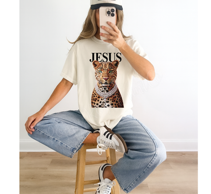Leopard Jesus Shirt Comfort Colors