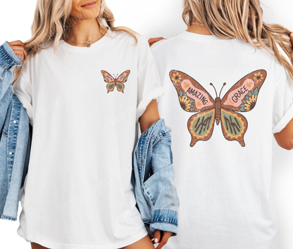 Amazing Grace Butterfly Comfort Colors Shirt