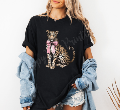 Coquette Leopard Comfort Colors Shirt