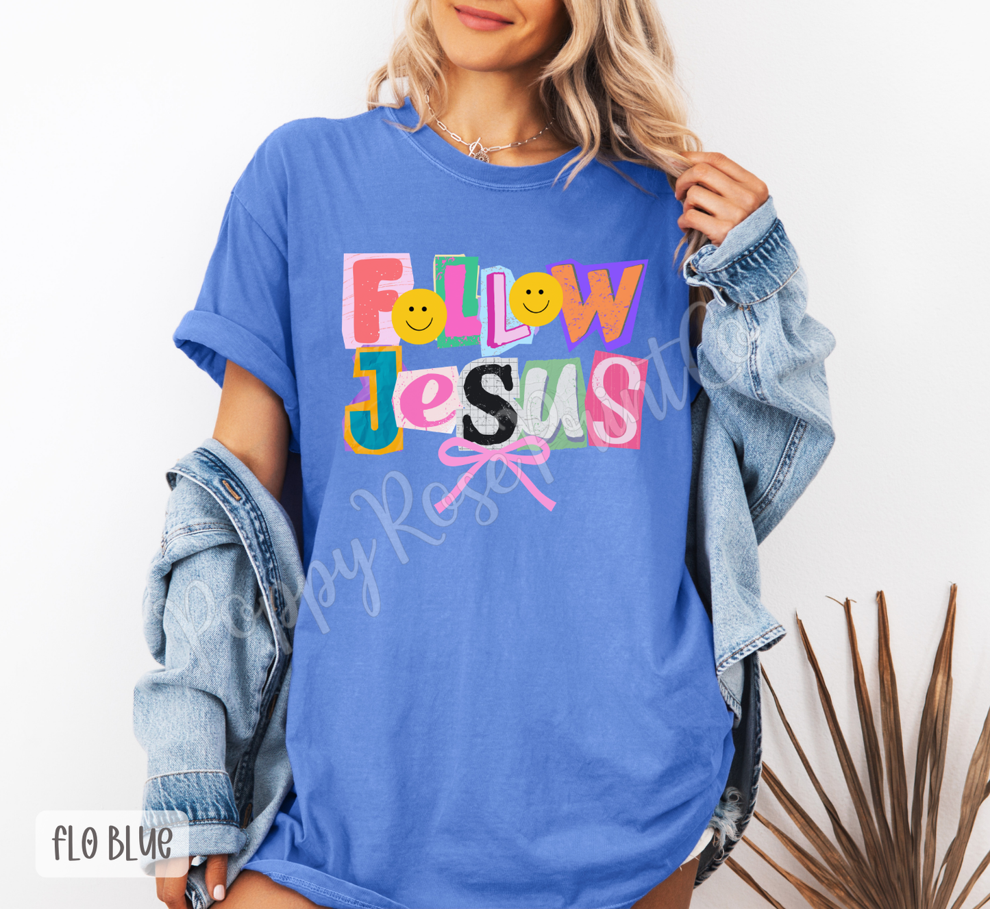 Follow Jesus (Colorful Ransom Letters) Comfort Colors Shirt