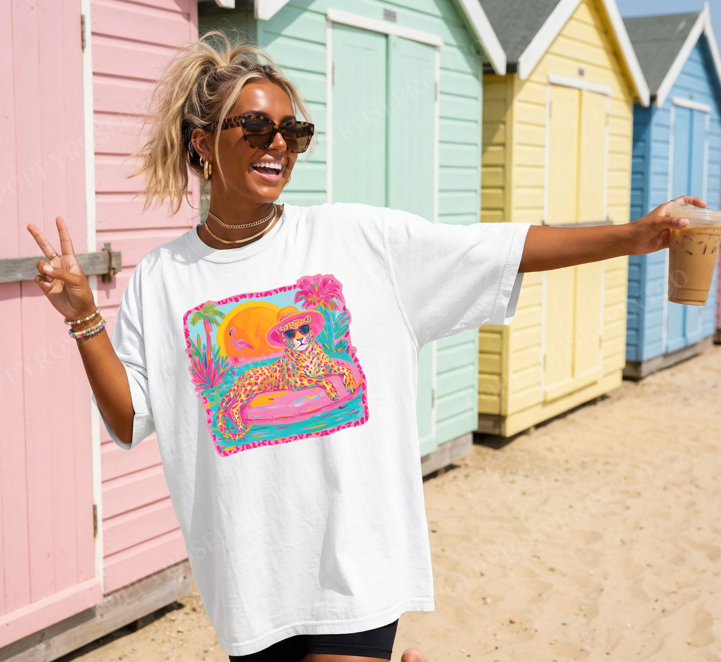 Neon Leopard Comfort Colors Tshirt