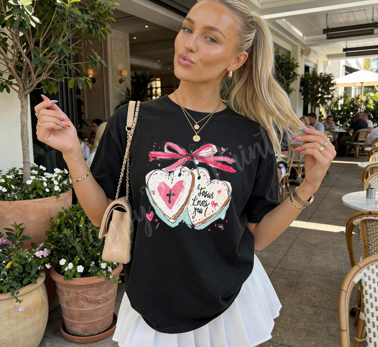 Jesus Loves You Locket Comfort Colors Shirt