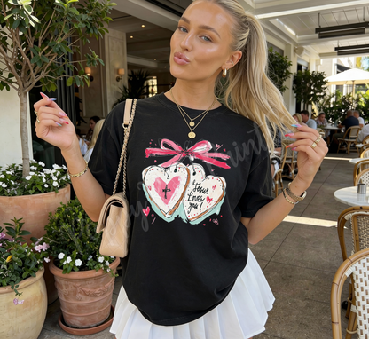 Jesus Loves You Locket Comfort Colors Shirt