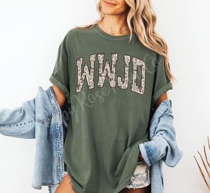 Camo WWJD Comfort Colors Shirt