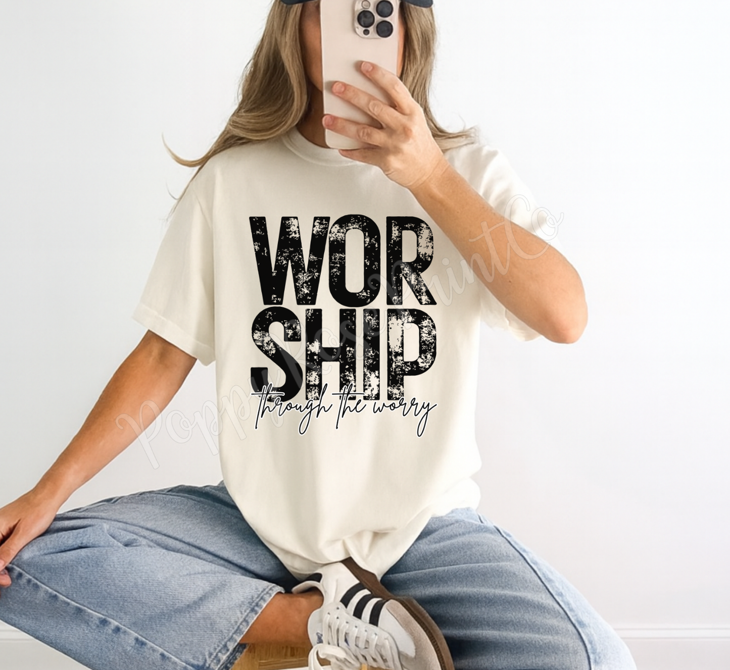 Worship through the Worry Comfort Colors Shirt