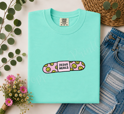 Jesus Heals Bandaid Comfort Colors Shirt