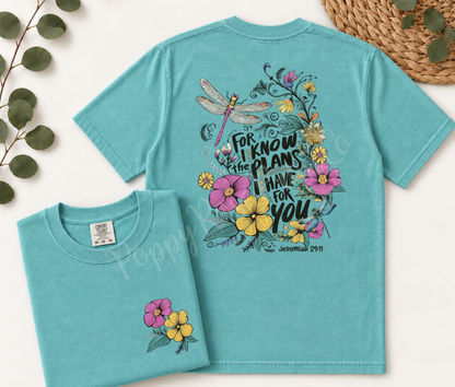 For I Know the Plans Front & Back Comfort Colors Shirt